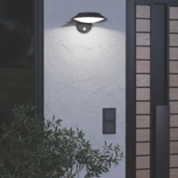 Eglo Cerrisi Outdoor LED Solar Wall Light With PIR Sensor Black 800lm