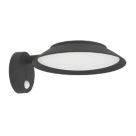 Eglo Cerrisi Outdoor LED Solar Wall Light With PIR Sensor Black 800lm