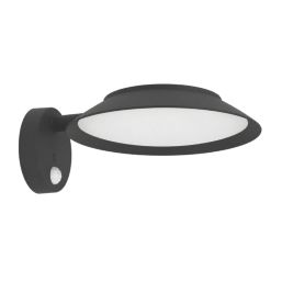 Eglo Cerrisi Outdoor LED Solar Wall Light With PIR Sensor Black 800lm