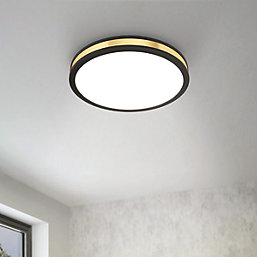 Eglo Pescaito LED Ceiling Light Black / Gold-Effect 10W 1100lm