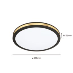 Eglo Pescaito LED Ceiling Light Black/Gold Effect 10W 1100lm