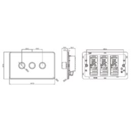 Knightsbridge  3-Gang 2-Way LED Intelligent Dimmer Switch  Matt Black