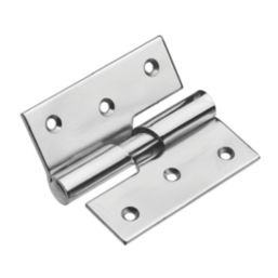 Smith & Locke Polished Chrome  Rising Butt Hinges LH 75mm x 70.6mm 2 Pack