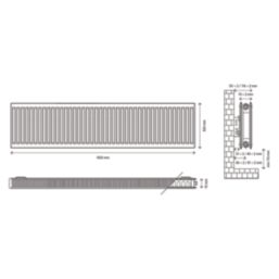 Flomasta 500mm x 1600mm 6273BTU White Type 21 Convector Radiator