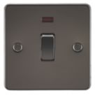 Knightsbridge  20A 1-Gang DP Control Switch Gunmetal with LED