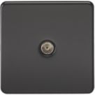 Knightsbridge  1-Gang Coaxial TV Socket Matt Black