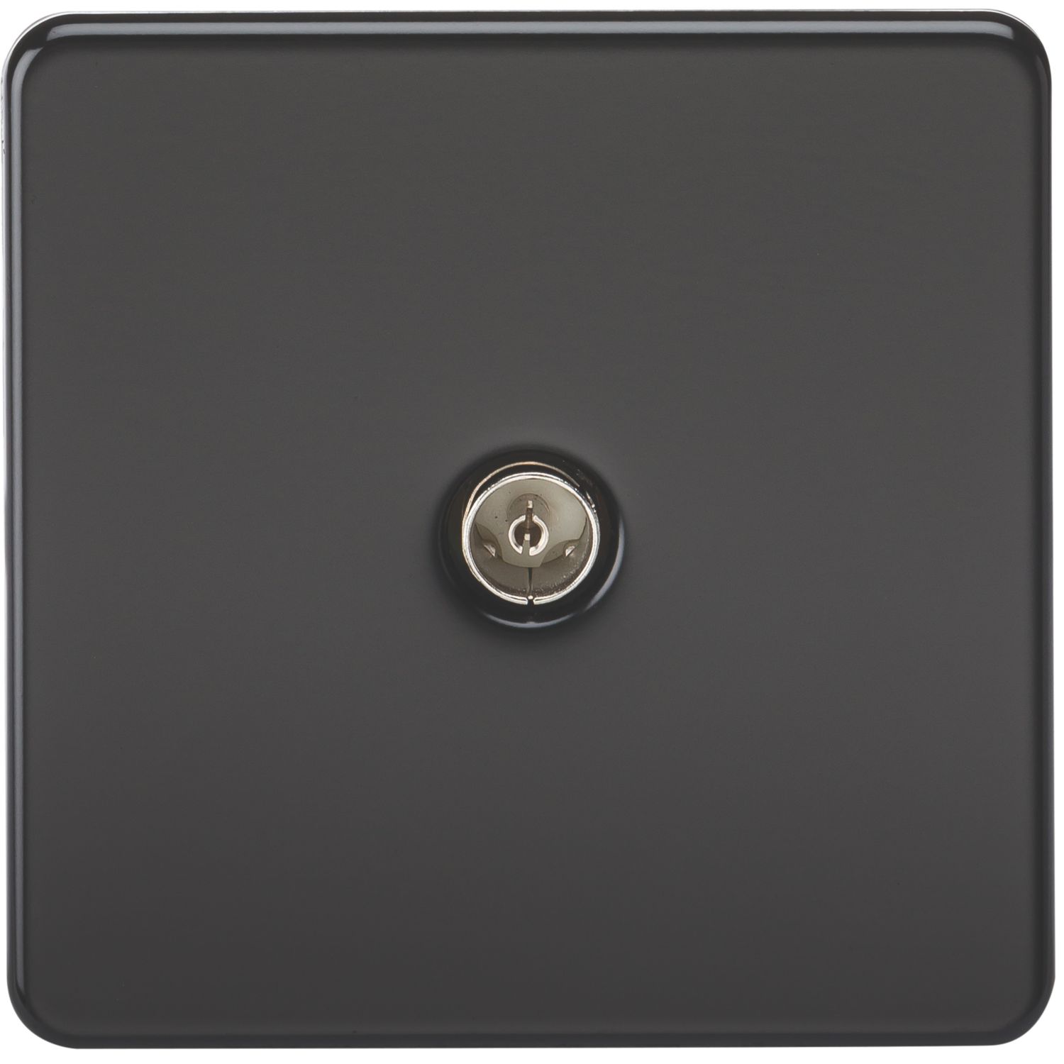 Knightsbridge 1-Gang Coaxial TV Socket Matt Black (581TY)