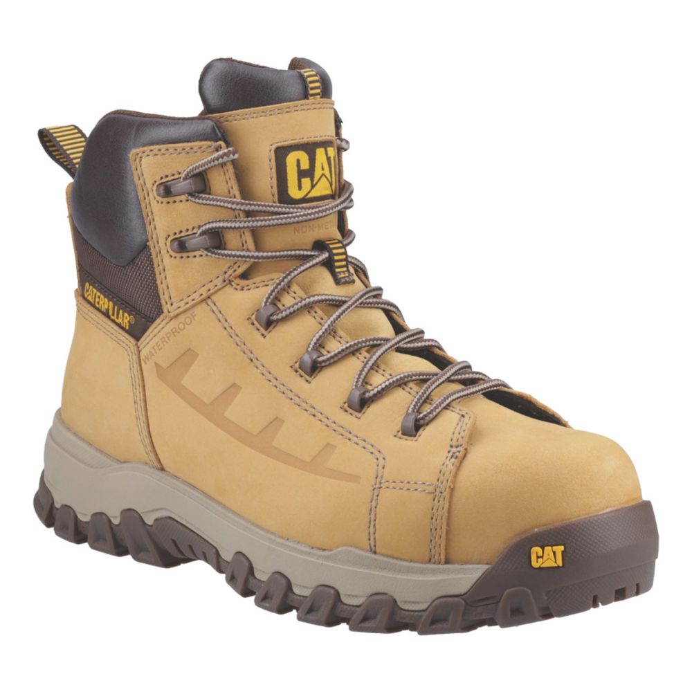 CAT Threshold Rebound Size 10 Honey Waterproof Safety Boots - Screwfix