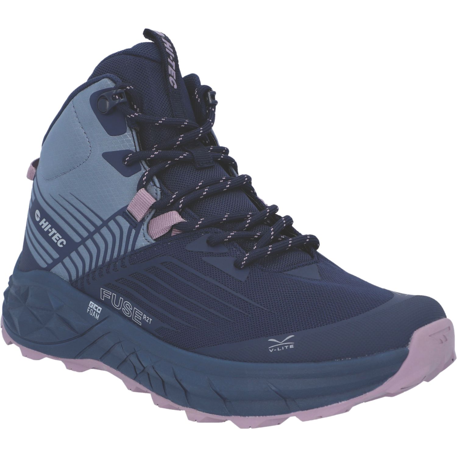 Hi-Tec Fuse Trail Mid Size 4 Womens Mid Blue Waterproof Non Safety Work Boots (581XL)
