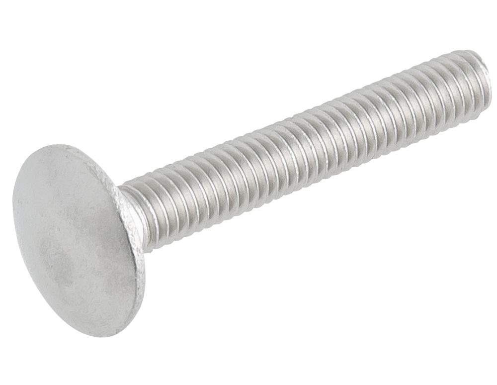 Easyfix Threaded Coach Bolts A2 Stainless Steel M6 x 40mm 10 Pack - Screwfix