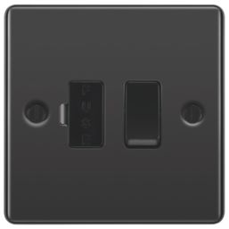 LAP  13A Switched Fused Spur  Black Nickel with Black Inserts