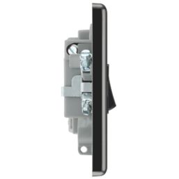 LAP  13A Switched Fused Spur  Black Nickel with Black Inserts