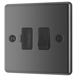 LAP  13A Switched Fused Spur  Black Nickel with Black Inserts