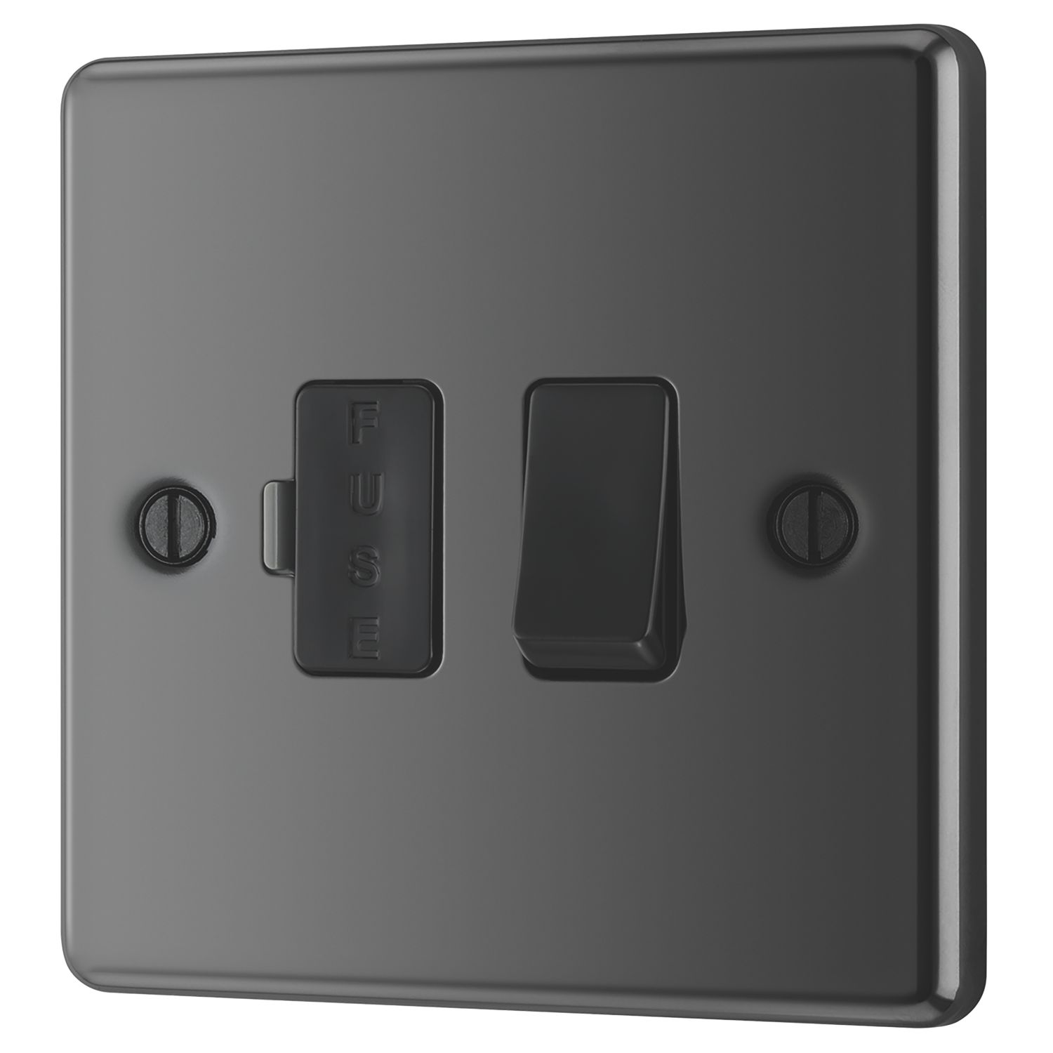 LAP 13A Switched Fused Spur Black Nickel with Black Inserts (58288)