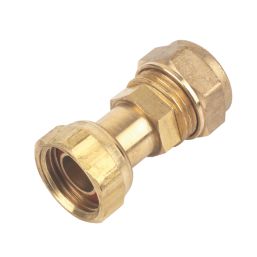 Flomasta  Brass Compression Straight Tap Connector 15mm x 1/2"