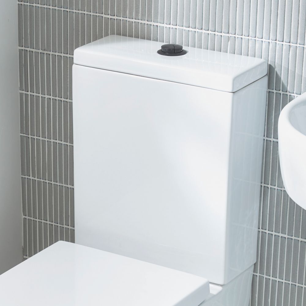 Trade Dual-Flush Close Couple Cistern Flushing Button Black - Screwfix