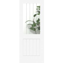 Green & Taylor  1-Clear Light Satin Painted White Wooden Cottage Internal Door 1981mm x 762mm