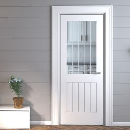 Green & Taylor  1-Clear Light Satin Painted White Wooden Cottage Internal Door 1981mm x 762mm