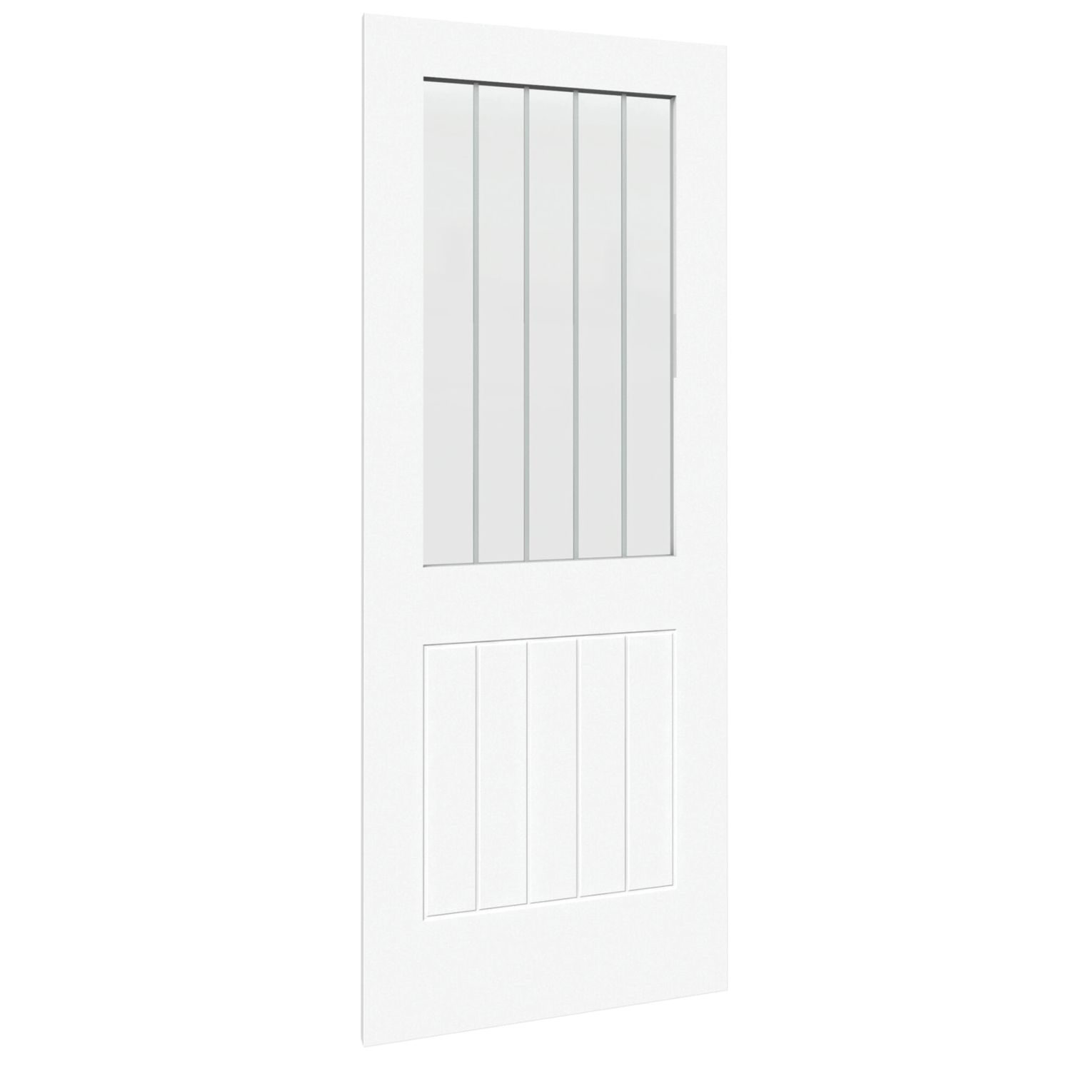 Green & Taylor 1-Clear Light Satin Painted White Wooden Cottage Internal Door 1981mm x 762mm (582CT)