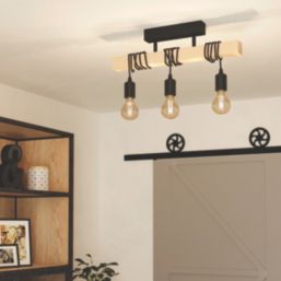 Eglo Townshend Ceiling Light Black/Brown