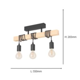 Eglo Townshend Ceiling Light Black/Brown