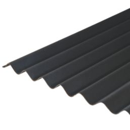 Corrugated Bitumen Roofing Sheets Black 2000mm x 2.2mm x 930mm 5 Pack