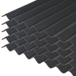 Corrugated Bitumen Roofing Sheets Black 2000mm x 2.2mm x 930mm 5 Pack