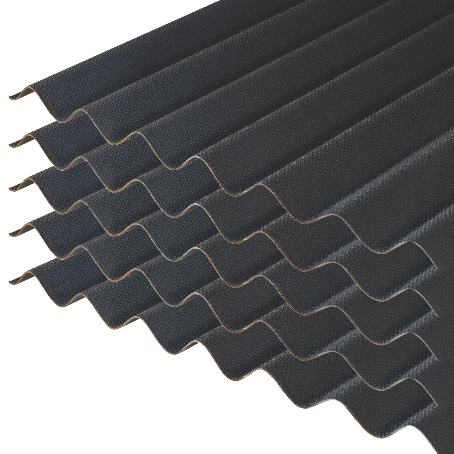 Corrugated Bitumen Roofing Sheets Black 2000mm x 2.2mm x 930mm 5 Pack (582CY)