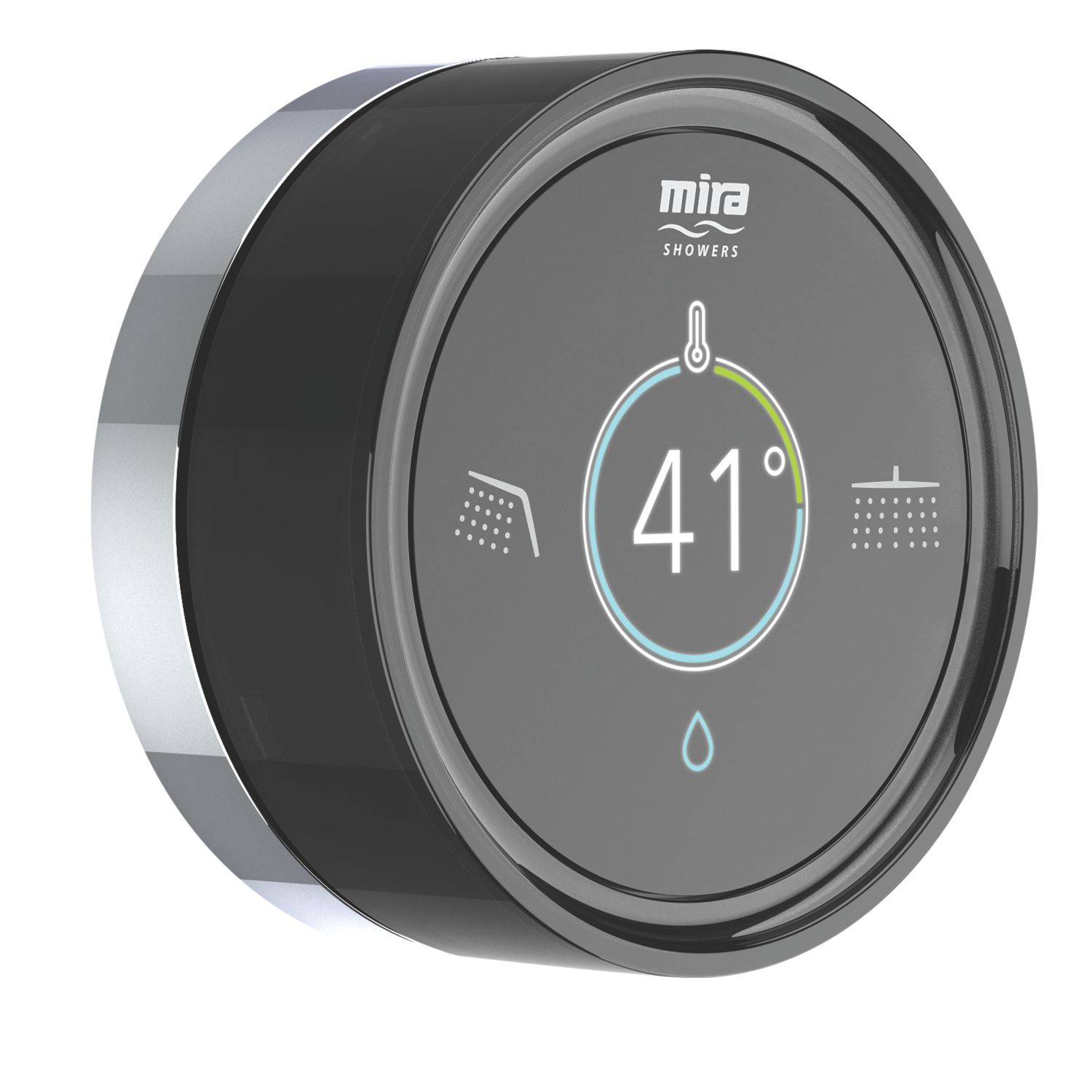 Mira Platinum Remote Dual Outlet HP/Combi Thermostatic Black/Chrome Wireless Digital Shower Valve & Controller With Diverter (582PC)