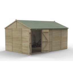 Forest Beckwood 14' 6" x 10' (Nominal) Reverse Apex Shiplap Timber Shed with Base