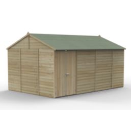 Forest Beckwood 14' 6" x 10' (Nominal) Reverse Apex Shiplap Timber Shed with Base
