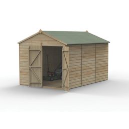 Forest Beckwood 8' x 11' 6" (Nominal) Apex Shiplap Timber Shed with Base