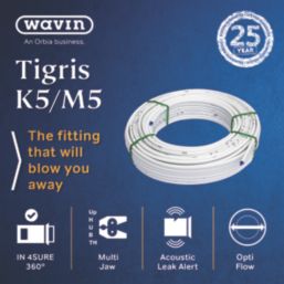 Wavin Tigris  Press-Fit MLCP Pipe 20mm x 100m White