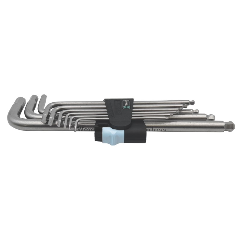 Wera 3950/9 PKL Metric Hex Plus & Long Ball End L Key Set 9 Pieces