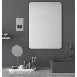 Knightsbridge  2-Gang Dual Voltage Shaver Socket 115 V / 230V Brushed Chrome with Black Inserts