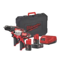 Milwaukee M12BPP2A-421C 12V 2 x 2.0 / 4.0Ah Li-Ion RedLithium  Cordless Twin Pack