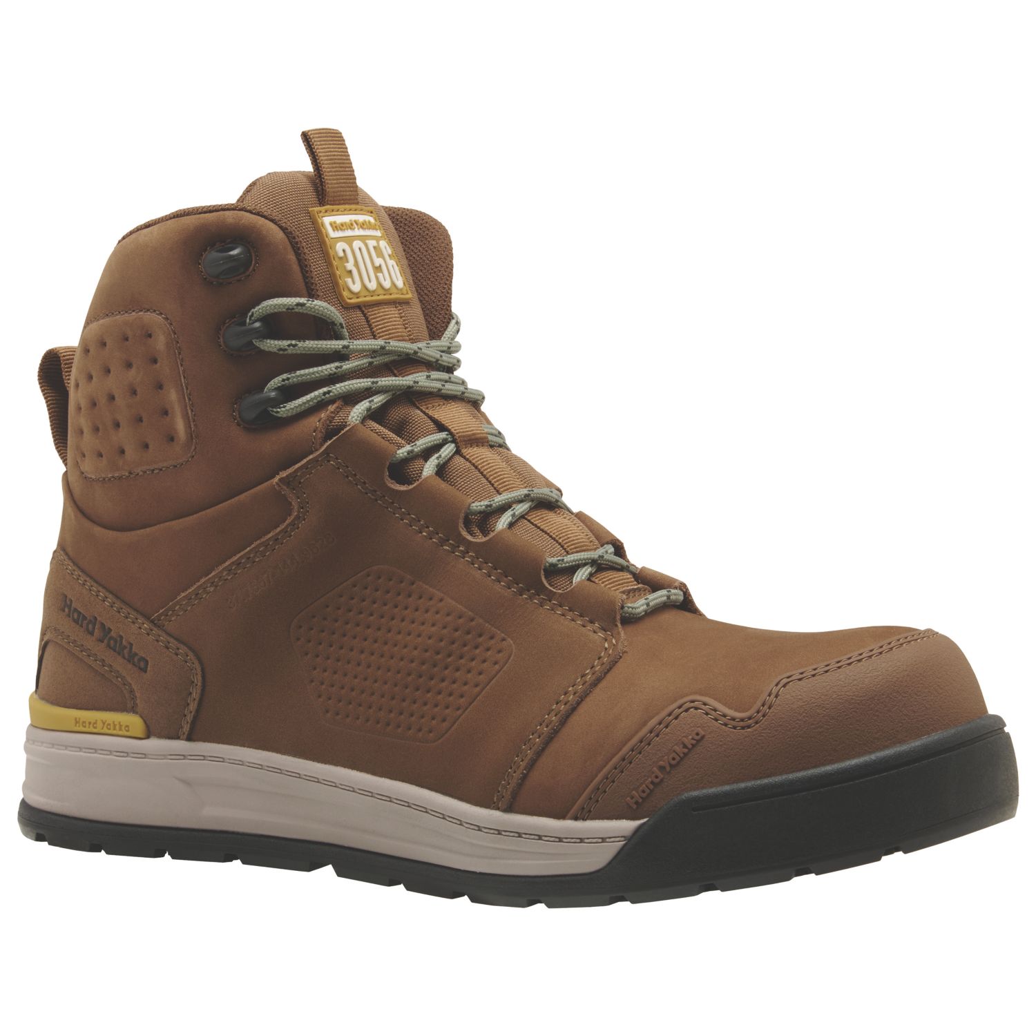 Hard Yakka 3056 S7S 6" Size 13 Light Brown Waterproof Safety Boots (582XP)