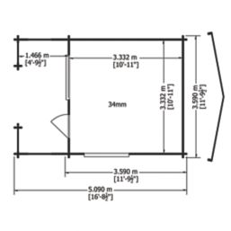 Shire Kinver 12' x 12' (Nominal) Apex Timber Log Cabin