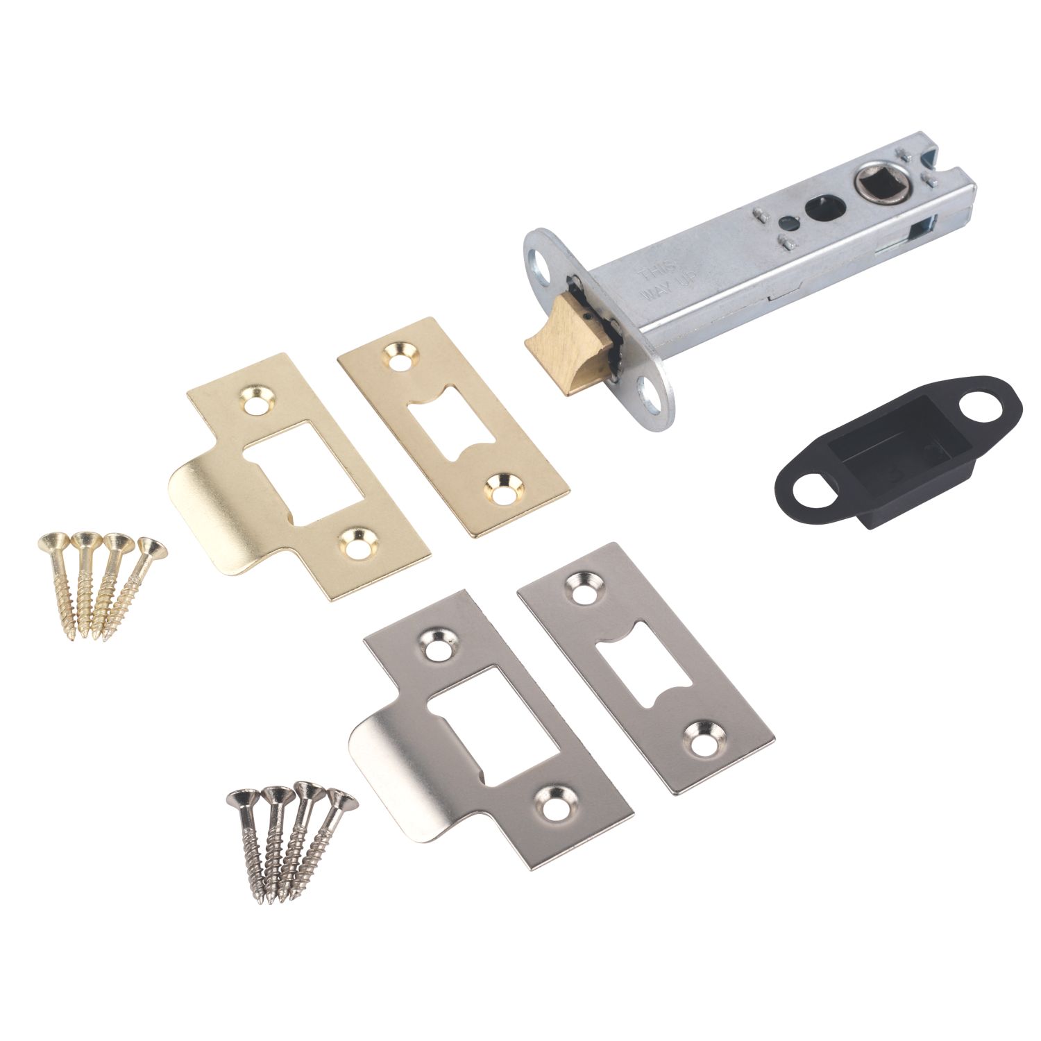 Smith & Locke Electro Brass/Satin Chrome Tubular Mortice Latch 101mm Case - 81mm Backset (5832K)