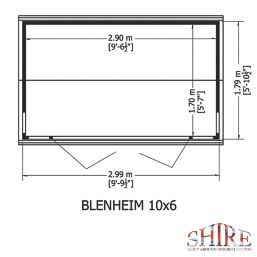 Shire Blenheim 10' x 6' (Nominal) Apex Shiplap T&G Timber Summerhouse