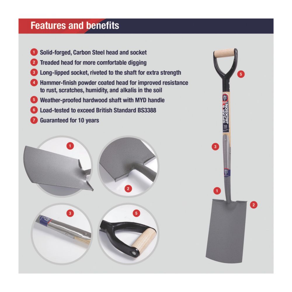 Spear & Jackson Neverbend Digging Spade - Screwfix