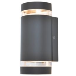 Lutec Focus Outdoor Wall Light With Photocell Dark Grey
