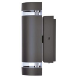 Lutec Focus Outdoor Wall Light With Photocell Dark Grey
