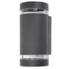 Lutec Focus Outdoor Wall Light With Photocell Dark Grey