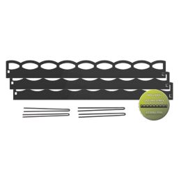 Apollo Metal Lawn Edge Kit (Cutout) Matt Black Powder Coated 0.91m