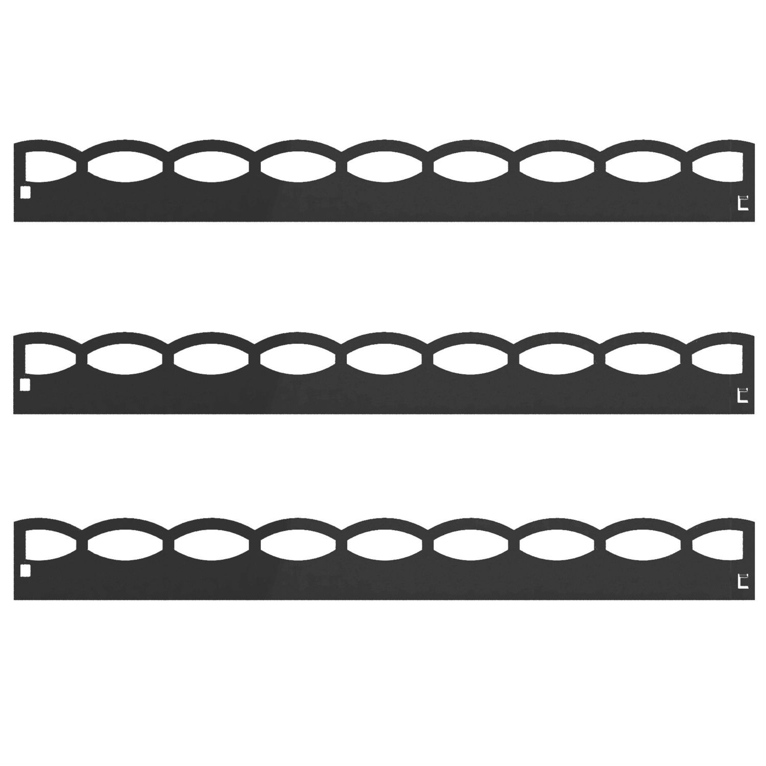 Apollo Metal Lawn Edge Kit (Cutout) Matt Black Powder Coated 0.91m (583AV)