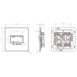 Knightsbridge Screwless 10AX 1-Gang TP Fan Isolator Switch Antique Brass