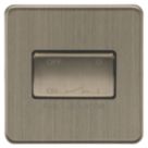 Knightsbridge Screwless 10AX 1-Gang TP Fan Isolator Switch Antique Brass