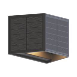 Calex Caserta Outdoor LED Solar Up & Down Wall Light Black 40lm