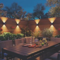 Calex Caserta Outdoor LED Solar Up & Down Wall Light Black 40lm